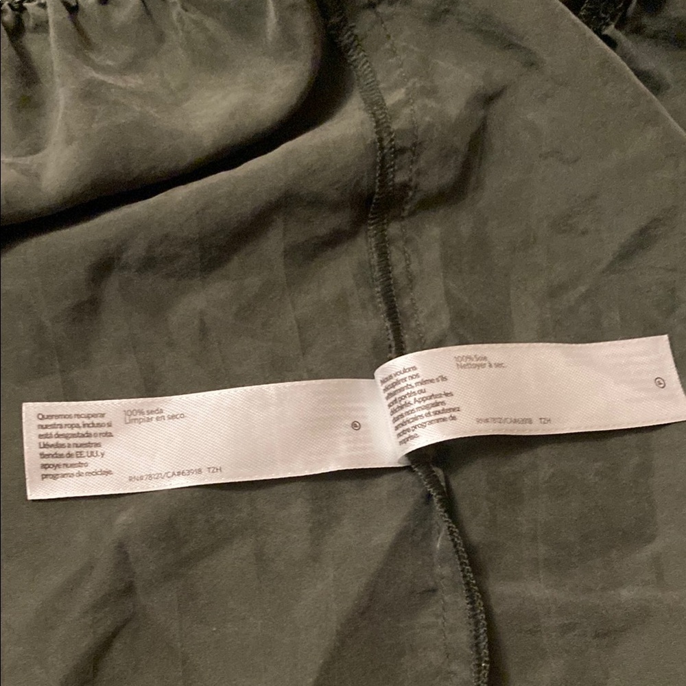 Eileen Fisher Women’s Dress deep Olive Green 100% Silk Sleeveless Size L - Picture 10 of 11